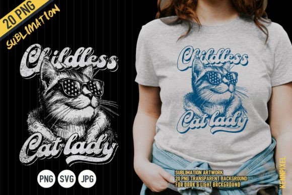 Childless Cat Lady Shirt SVG PNG Review