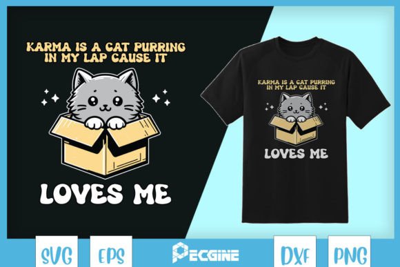 Colorful Cat Karma Lover Retro SVG Review