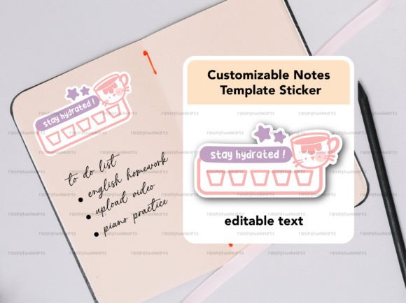Cute Cat Design PNG SVG Sticker Planner