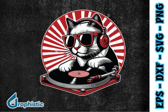 Funny DJ Cat Disco Sound Headphone SVG Review
