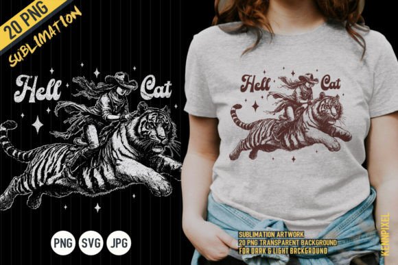Hell Cat Cowgirl Riding Tiger Shirt SVG Review