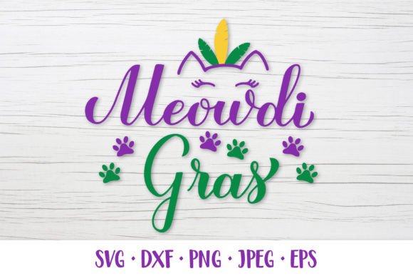 Meowdi Gras SVG: A Playful Mardi Gras Embroidery Design