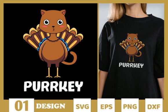 Purrkey Turkey Cat Pun Funny SVG Review
