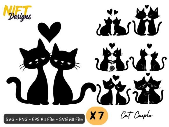 Romantic Cat Couple Silhouette SVG Review