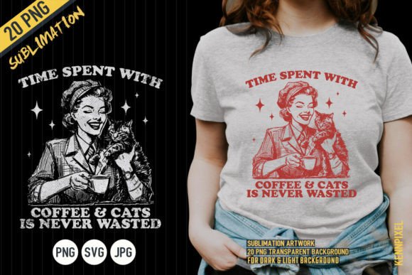 Woman Cat and Coffee Drawing Shirt SVG Review